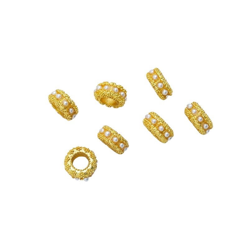 Σετ DIY χαντρών: μεταλλικές χάντρες με επίχρωση για κατασκευή βραχιολιών και κολιέ, καθολικό μοντέλο