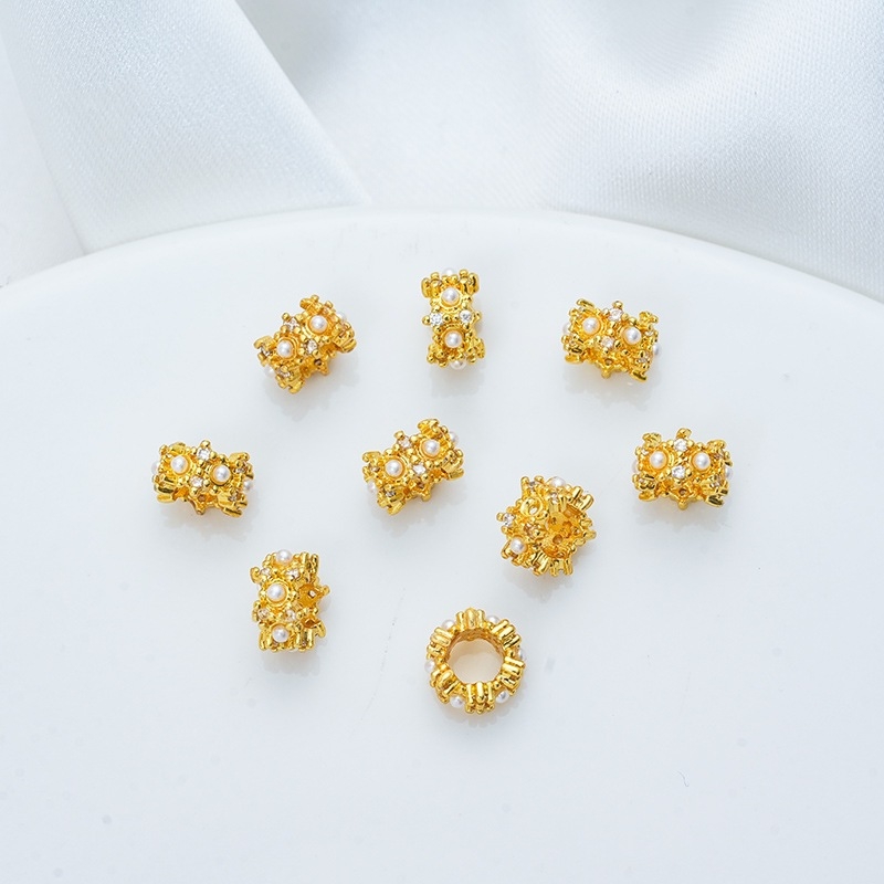 Σετ DIY χαντρών: μεταλλικές χάντρες με επίχρωση για κατασκευή βραχιολιών και κολιέ, καθολικό μοντέλο