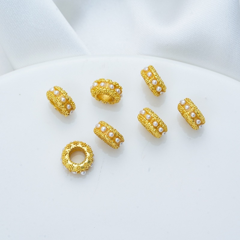 Σετ DIY χαντρών: μεταλλικές χάντρες με επίχρωση για κατασκευή βραχιολιών και κολιέ, καθολικό μοντέλο