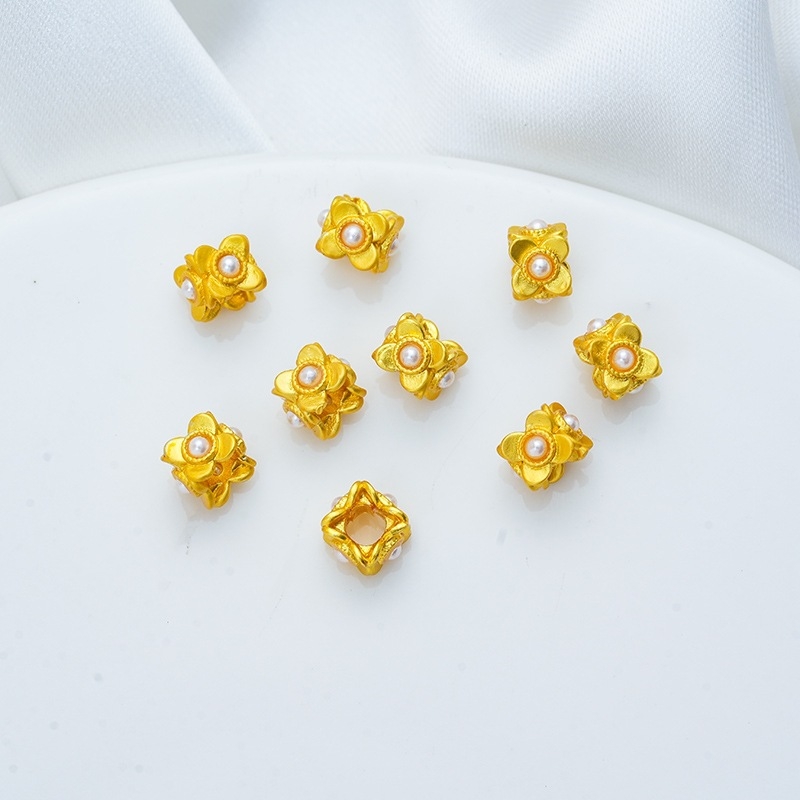 Σετ DIY χαντρών: μεταλλικές χάντρες με επίχρωση για κατασκευή βραχιολιών και κολιέ, καθολικό μοντέλο