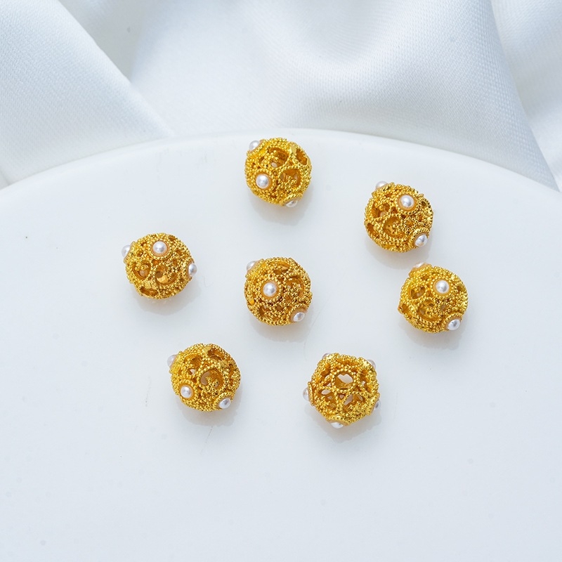 Σετ DIY χαντρών: μεταλλικές χάντρες με επίχρωση για κατασκευή βραχιολιών και κολιέ, καθολικό μοντέλο