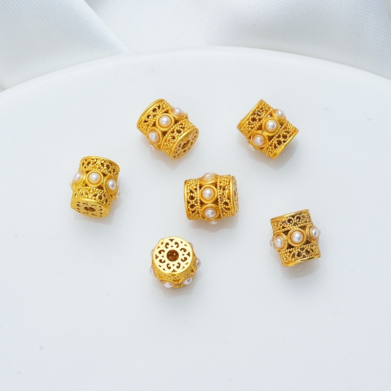 Σετ DIY χαντρών: μεταλλικές χάντρες με επίχρωση για κατασκευή βραχιολιών και κολιέ, καθολικό μοντέλο