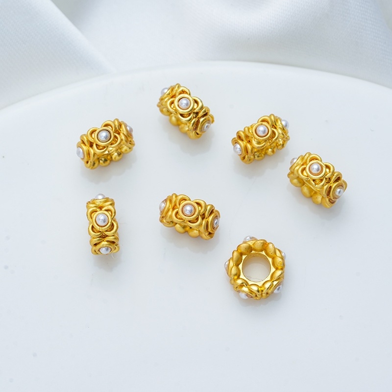 Σετ DIY χαντρών: μεταλλικές χάντρες με επίχρωση για κατασκευή βραχιολιών και κολιέ, καθολικό μοντέλο