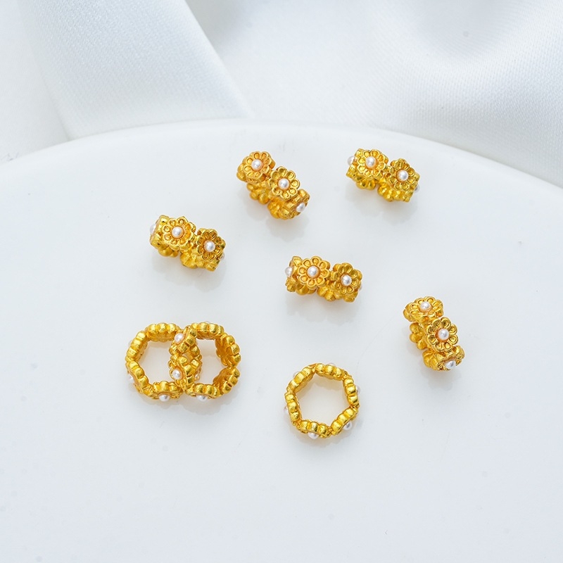 Σετ DIY χαντρών: μεταλλικές χάντρες με επίχρωση για κατασκευή βραχιολιών και κολιέ, καθολικό μοντέλο