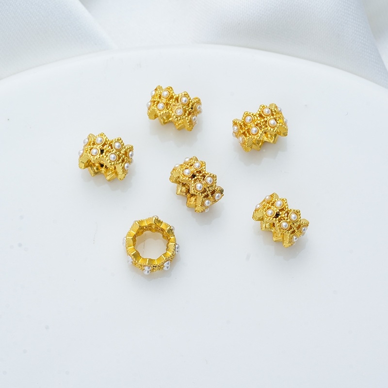 Σετ DIY χαντρών: μεταλλικές χάντρες με επίχρωση για κατασκευή βραχιολιών και κολιέ, καθολικό μοντέλο