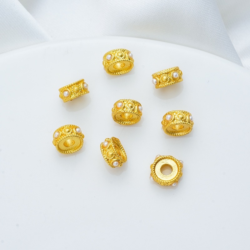 Σετ DIY χαντρών: μεταλλικές χάντρες με επίχρωση για κατασκευή βραχιολιών και κολιέ, καθολικό μοντέλο