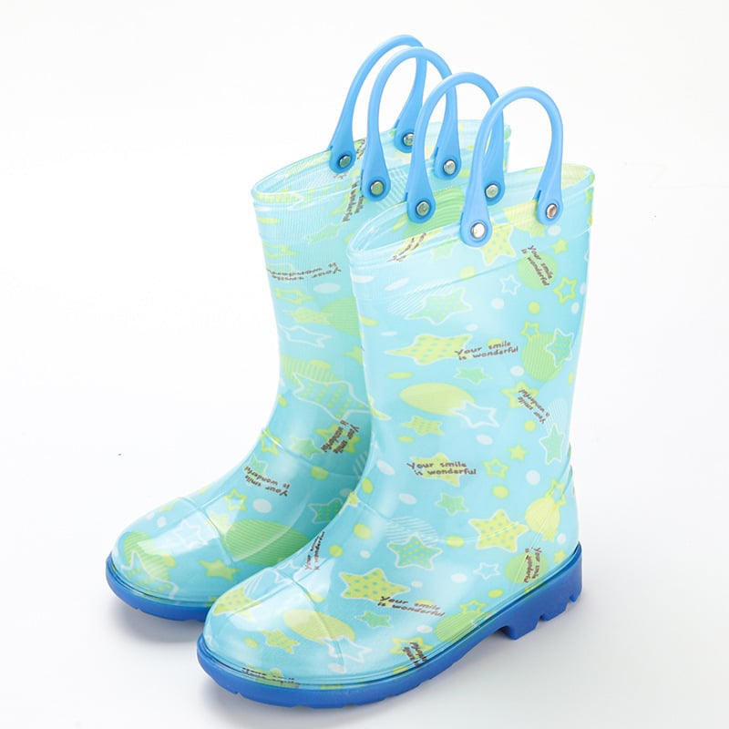 Cizme de ploaie pentru copii, unisex, partea superioară din PVC, gambă înaltă, toc mic 1–3 cm, stil coreean, marca Chasing Stars Foot