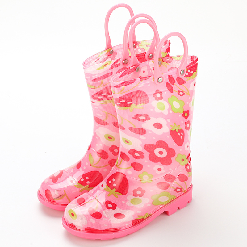 Cizme de ploaie pentru copii, unisex, partea superioară din PVC, gambă înaltă, toc mic 1–3 cm, stil coreean, marca Chasing Stars Foot