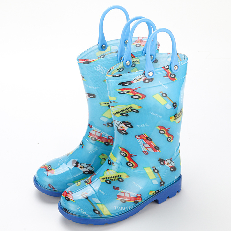 Cizme de ploaie pentru copii, unisex, partea superioară din PVC, gambă înaltă, toc mic 1–3 cm, stil coreean, marca Chasing Stars Foot