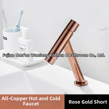 Kúpeľňový umývadlový mixér, meďová konštrukcia, zvislá inštalácia, špirálové otváranie