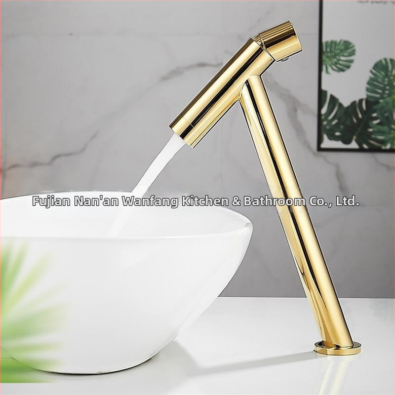 Kúpeľňový umývadlový mixér, meďová konštrukcia, zvislá inštalácia, špirálové otváranie