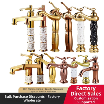 Meďový umývadlový mixér SE-6411, keramický diskový ventil, horúca/studená voda, 0–90°C, 1/2" vstup