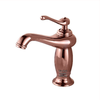 Meďový umývadlový mixér SE-6411, keramický diskový ventil, horúca/studená voda, 0–90°C, 1/2" vstup