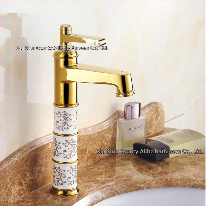 Meďový umývadlový mixér SE-6411, keramický diskový ventil, horúca/studená voda, 0–90°C, 1/2" vstup