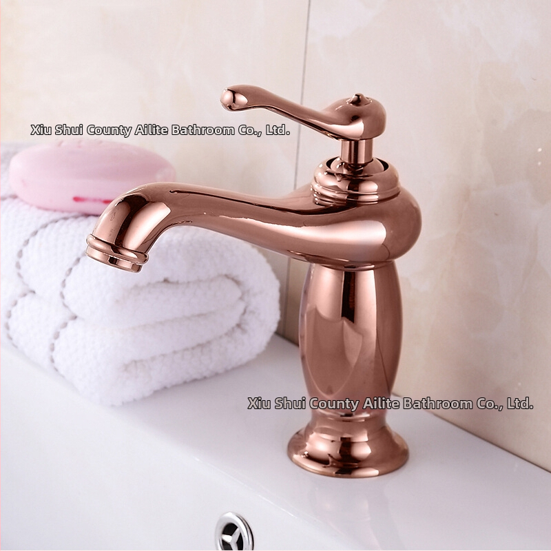 Meďový umývadlový mixér SE-6411, keramický diskový ventil, horúca/studená voda, 0–90°C, 1/2" vstup