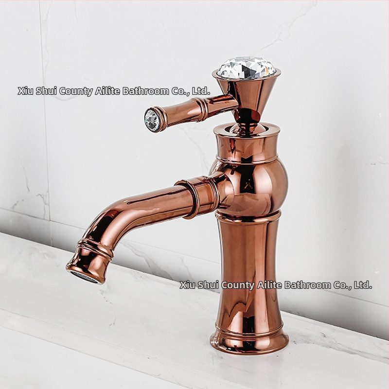 Meďový umývadlový mixér SE-6411, keramický diskový ventil, horúca/studená voda, 0–90°C, 1/2" vstup