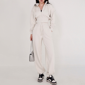 Női téli sportos dzseki kapucnival, levehető állógalléros, hosszú ujjú, pamut‑poliészter keverékből készült