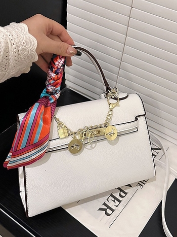 PU táska zárózárral, vízszintes négyszög alakú, belső telefontartó zseb, béleletlen, városi minimalist stílus