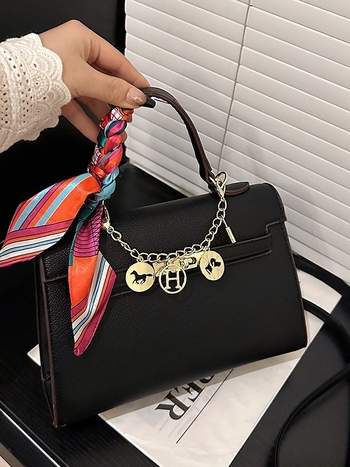 PU táska zárózárral, vízszintes négyszög alakú, belső telefontartó zseb, béleletlen, városi minimalist stílus