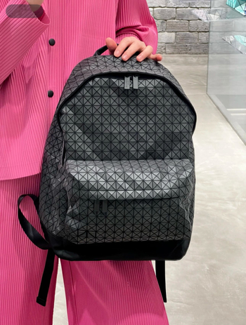 BAOBAO silikónový ruksak, geometrické prešívanie, unisex, vhodný pre 14-palcový notebook, objem do 20 L, mestský minimalistický štýl