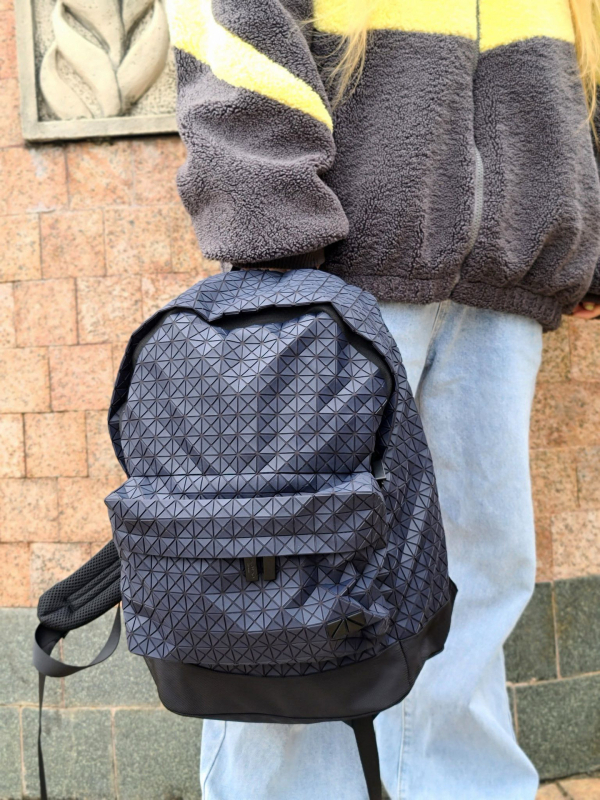 BAOBAO silikónový ruksak, geometrické prešívanie, unisex, vhodný pre 14-palcový notebook, objem do 20 L, mestský minimalistický štýl