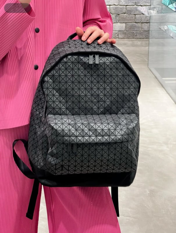 BAOBAO silikónový ruksak, geometrické prešívanie, unisex, vhodný pre 14-palcový notebook, objem do 20 L, mestský minimalistický štýl