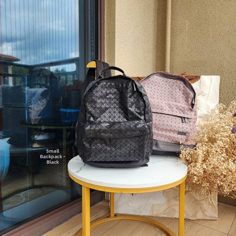 BAOBAO silikónový ruksak, geometrické prešívanie, unisex, vhodný pre 14-palcový notebook, objem do 20 L, mestský minimalistický štýl