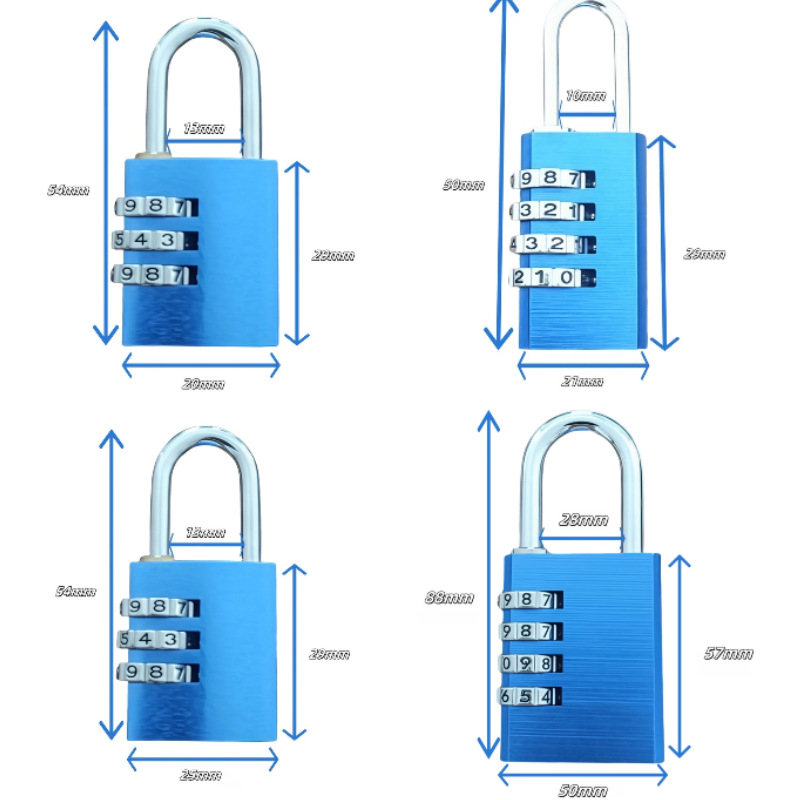 Alumíniumötvözetes jelszavas zár edzőterem szekrényekhez (modell Qjd2024052201, záró rúd vastagsága: 3, kioldási mód: jelszó)