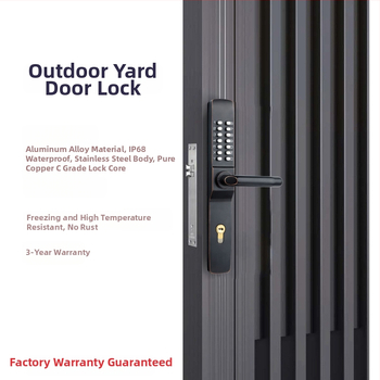 Rain Solid alumínium ötvözet ajtó mechanikus zárbetéttel, OL4053, udvari ajtókhoz és üreges/díszkapukhoz; nyitás kulcs vagy jelszó