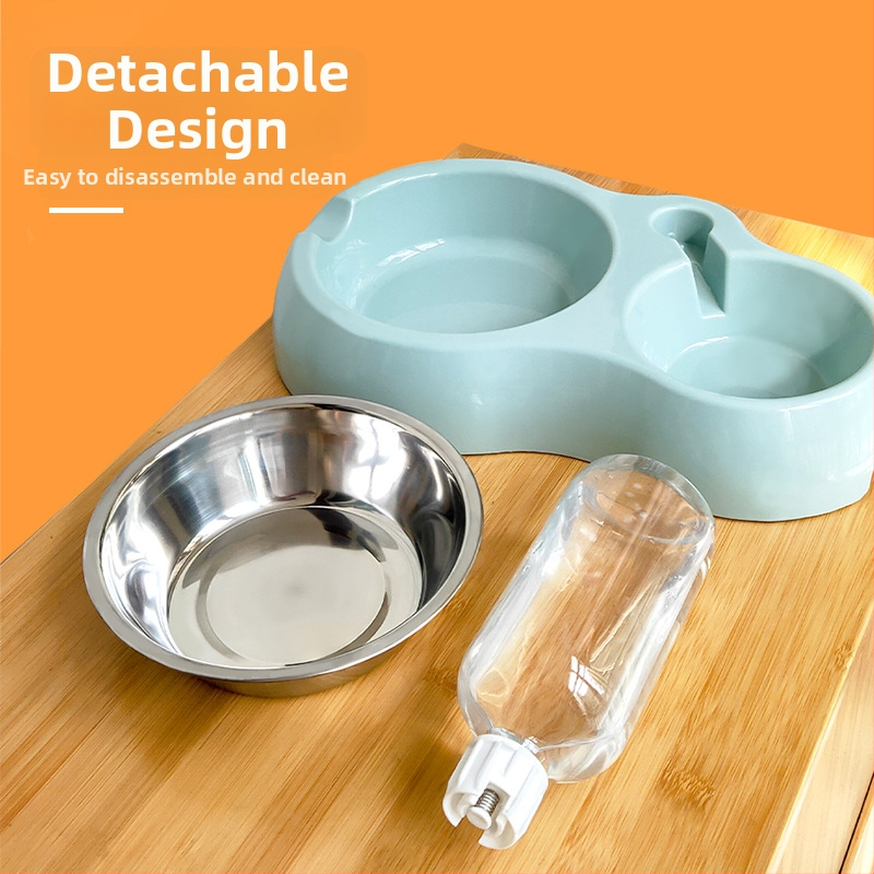 Miska pre mačky s integrovaným vodou a jedlom — Materiál: plast + nerezová oceľ; Automatické kŕmenie; Značka: Dog Overlord; Balenie: 50; Pre mačky