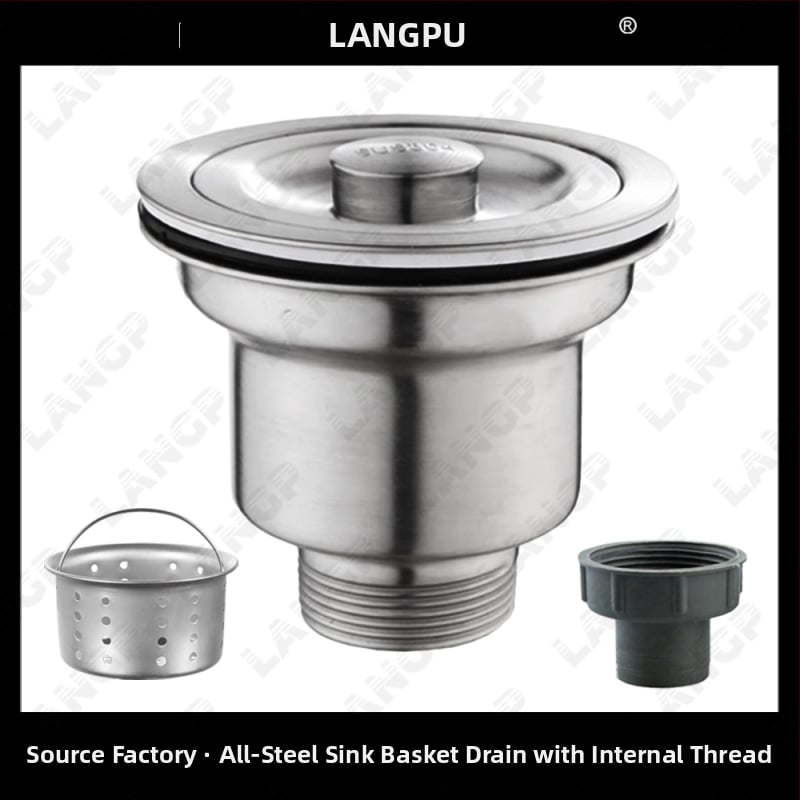 Drenáž drezu kuchynský 8110 – nerezová oceľ, LP, tvaru P, ťahový typ