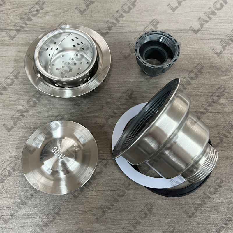 Drenáž drezu kuchynský 8110 – nerezová oceľ, LP, tvaru P, ťahový typ