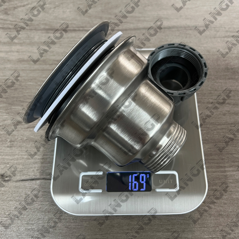 Drenáž drezu kuchynský 8110 – nerezová oceľ, LP, tvaru P, ťahový typ