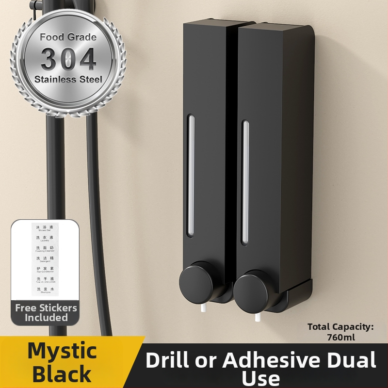 Falra szerelhető zuhanygél adagoló 304 rozsdamentes acélból, EU CE tanúsítvánnyal és indukciós érzékelő funkcióval