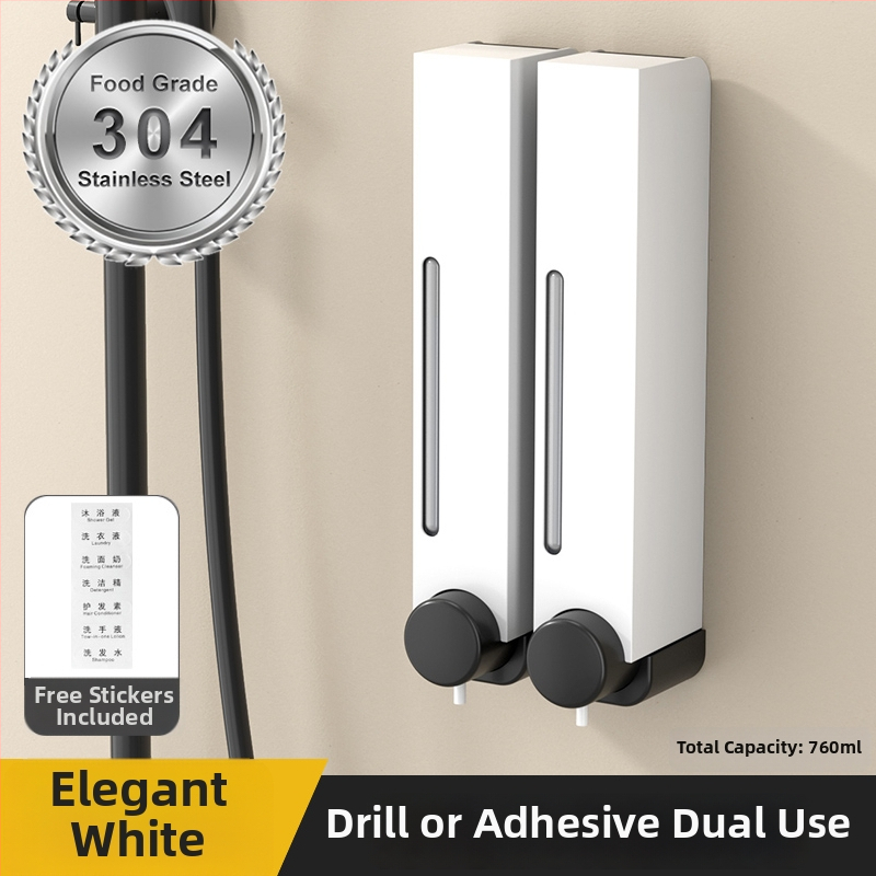 Falra szerelhető zuhanygél adagoló 304 rozsdamentes acélból, EU CE tanúsítvánnyal és indukciós érzékelő funkcióval