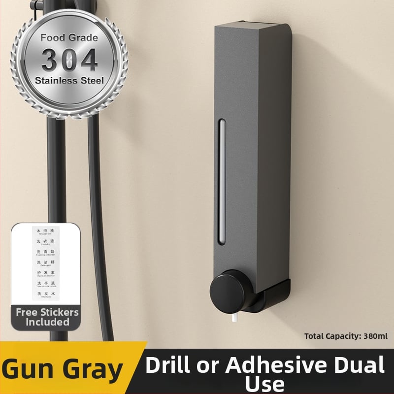 Falra szerelhető zuhanygél adagoló 304 rozsdamentes acélból, EU CE tanúsítvánnyal és indukciós érzékelő funkcióval