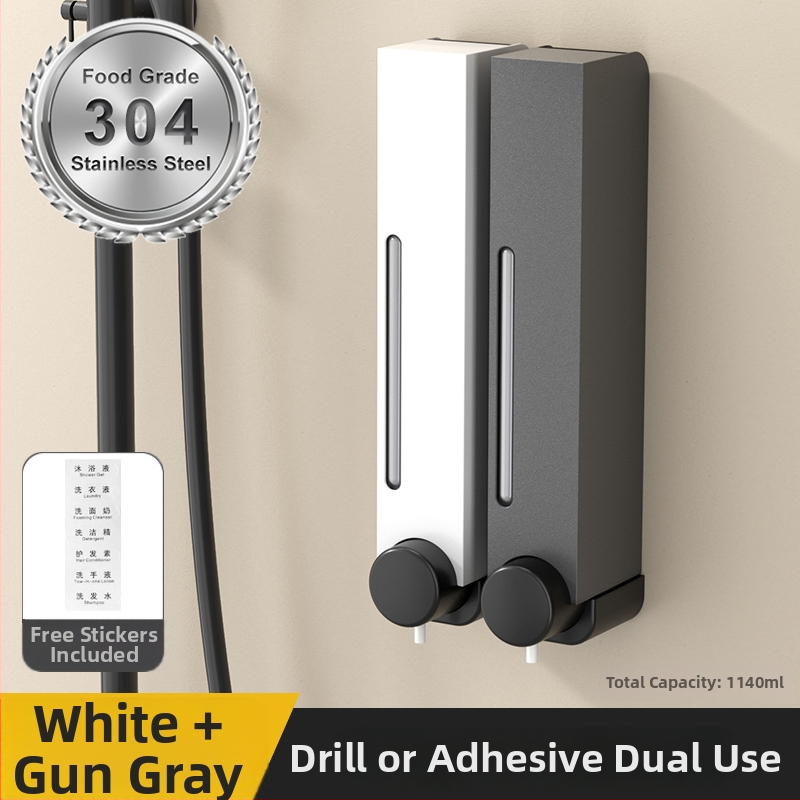 Falra szerelhető zuhanygél adagoló 304 rozsdamentes acélból, EU CE tanúsítvánnyal és indukciós érzékelő funkcióval