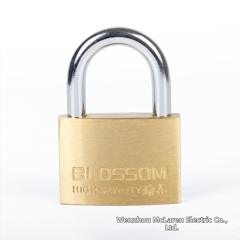 Plum Blossom Lock BC075 domáci visiaci zámok z meďného zliatiny, oblúkového tvaru – vhodný pre skrinky, zásuvky, dvere a internáty