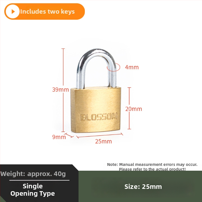 Plum Blossom Lock BC075 domáci visiaci zámok z meďného zliatiny, oblúkového tvaru – vhodný pre skrinky, zásuvky, dvere a internáty