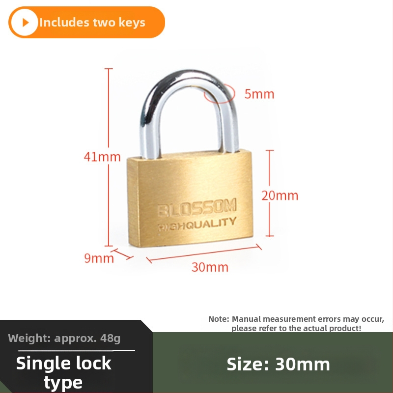 Plum Blossom Lock BC075 domáci visiaci zámok z meďného zliatiny, oblúkového tvaru – vhodný pre skrinky, zásuvky, dvere a internáty