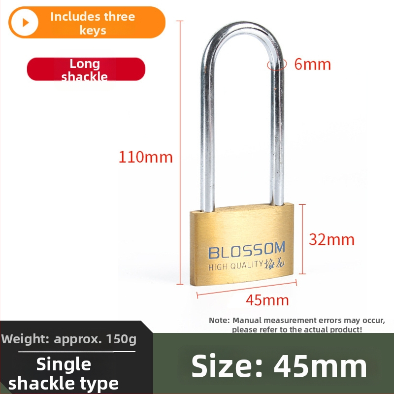 Plum Blossom Lock BC075 domáci visiaci zámok z meďného zliatiny, oblúkového tvaru – vhodný pre skrinky, zásuvky, dvere a internáty