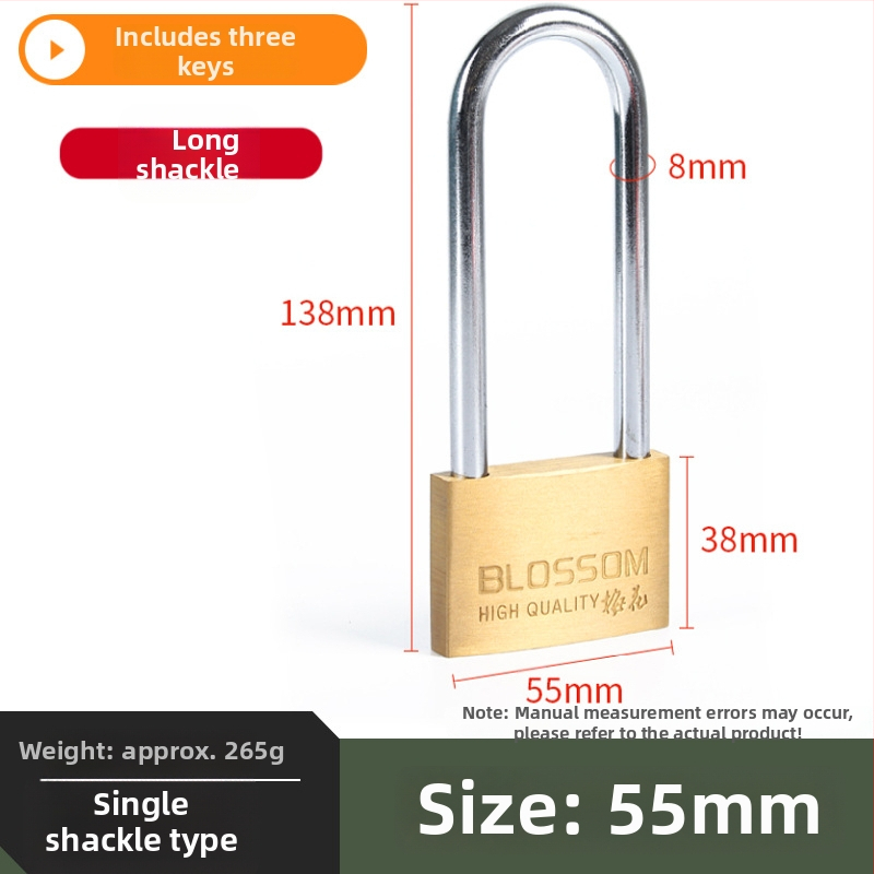 Plum Blossom Lock BC075 domáci visiaci zámok z meďného zliatiny, oblúkového tvaru – vhodný pre skrinky, zásuvky, dvere a internáty