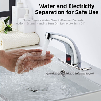 Senzorový kohútik na umývadlo - nerezová oceľ, keramický diskový ventil, montáž na dosku, Ø20 vstup/výstup, jednorukové ovládanie