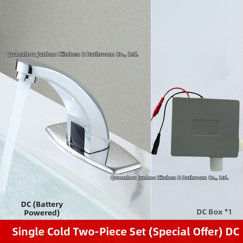 Senzorový kohútik na umývadlo - nerezová oceľ, keramický diskový ventil, montáž na dosku, Ø20 vstup/výstup, jednorukové ovládanie