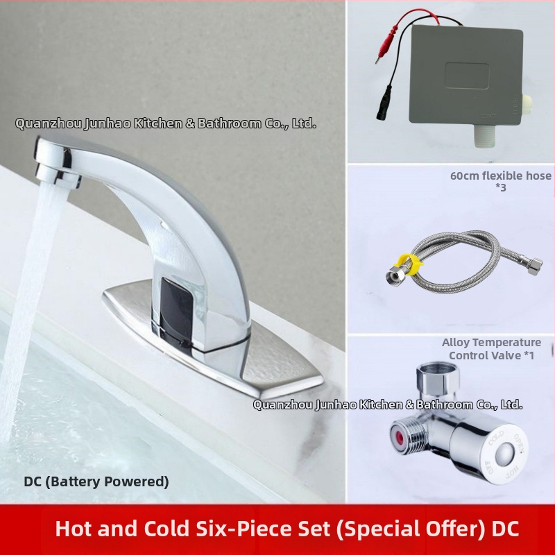 Senzorový kohútik na umývadlo - nerezová oceľ, keramický diskový ventil, montáž na dosku, Ø20 vstup/výstup, jednorukové ovládanie