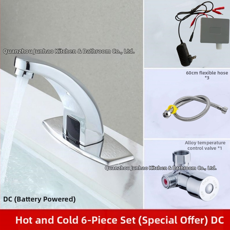 Senzorový kohútik na umývadlo - nerezová oceľ, keramický diskový ventil, montáž na dosku, Ø20 vstup/výstup, jednorukové ovládanie