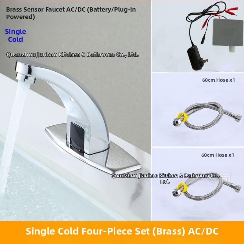 Senzorový kohútik na umývadlo - nerezová oceľ, keramický diskový ventil, montáž na dosku, Ø20 vstup/výstup, jednorukové ovládanie