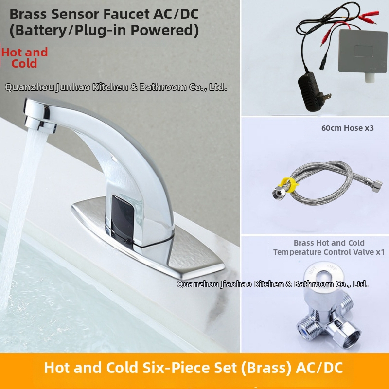 Senzorový kohútik na umývadlo - nerezová oceľ, keramický diskový ventil, montáž na dosku, Ø20 vstup/výstup, jednorukové ovládanie