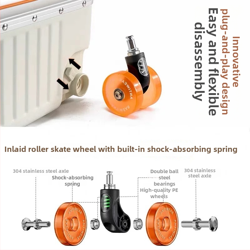 Set de roți pentru bagaje cu roți universale silențioase — Mige Fort, PU întărit, ultra-ușor, antibacterian, primăvara 2025