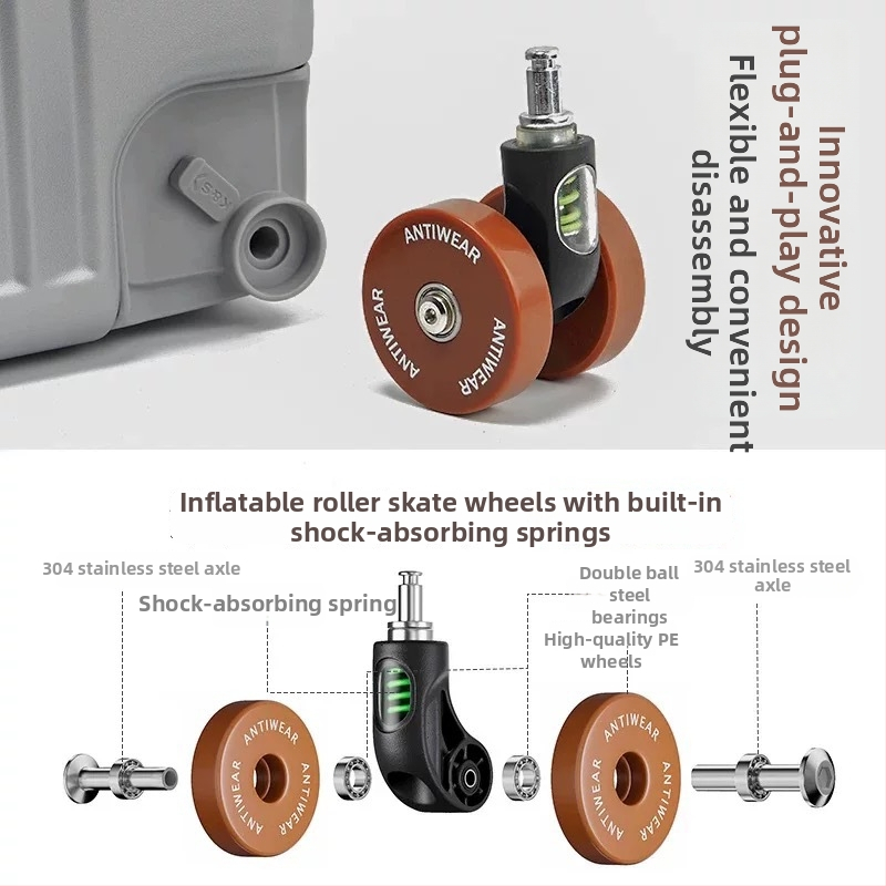 Set de roți pentru bagaje cu roți universale silențioase — Mige Fort, PU întărit, ultra-ușor, antibacterian, primăvara 2025